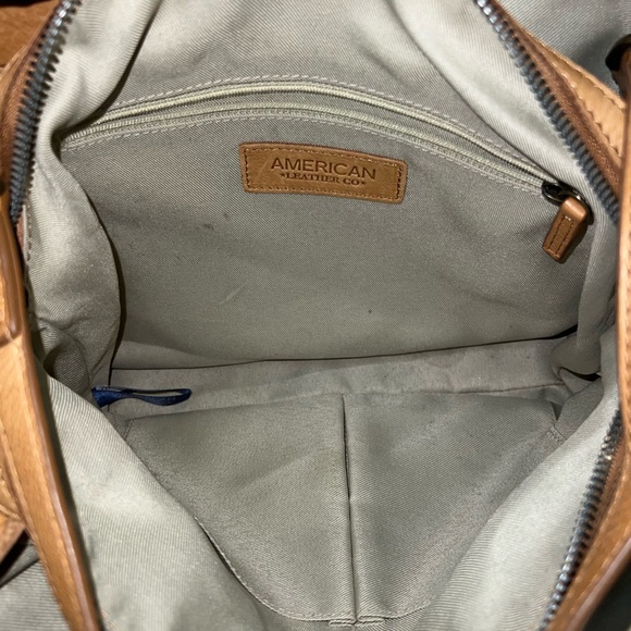 AMERICAN Leather Co Two Way Satchel in cafe latte Leather Long Beach Satchel - Picture 12 of 12